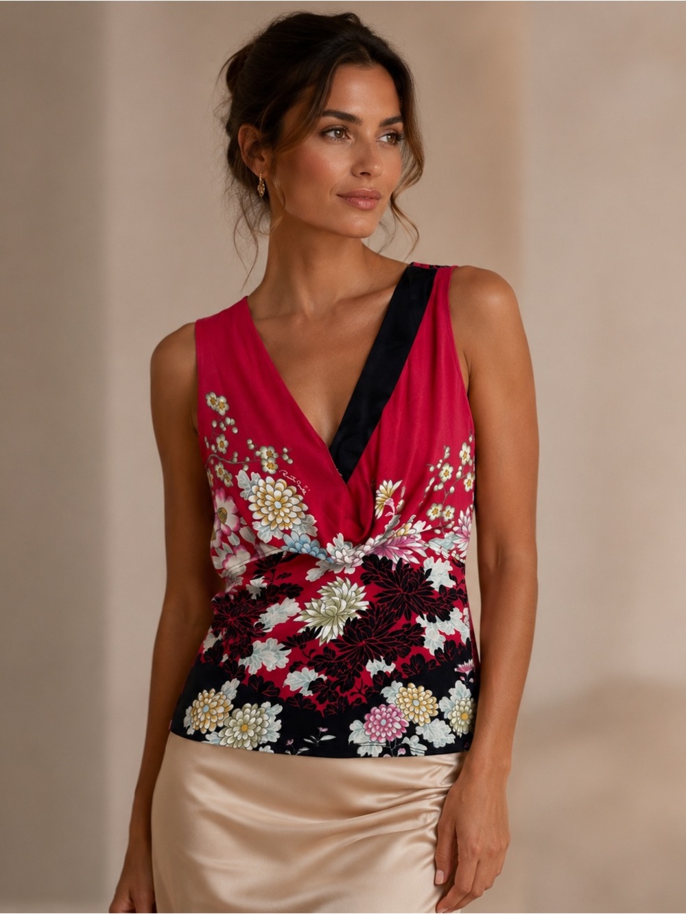 Vintage Roberto Cavalli Size 42 Floral Top